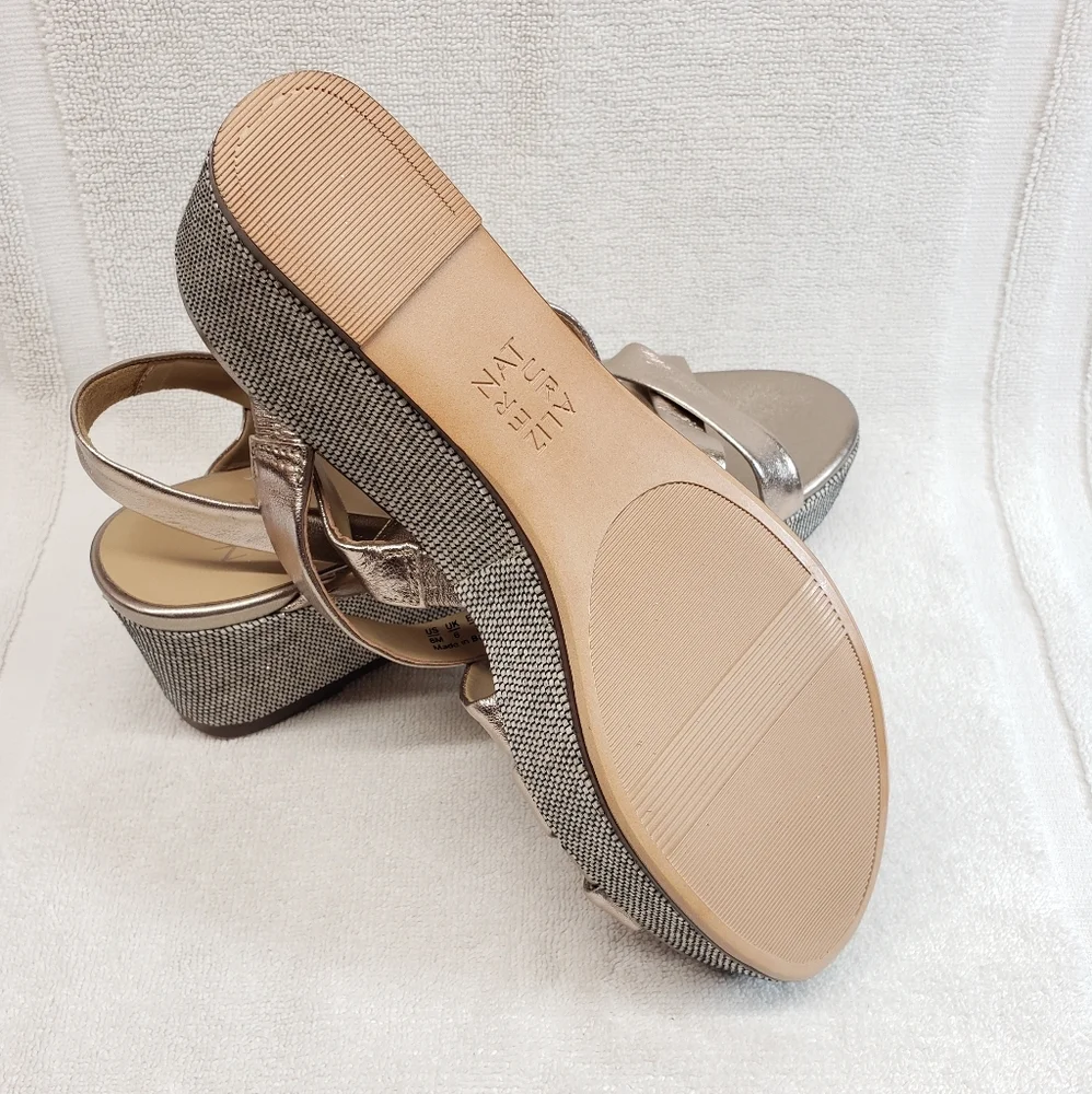 NATURALIZER Metallic Platform Espadrille Wedge